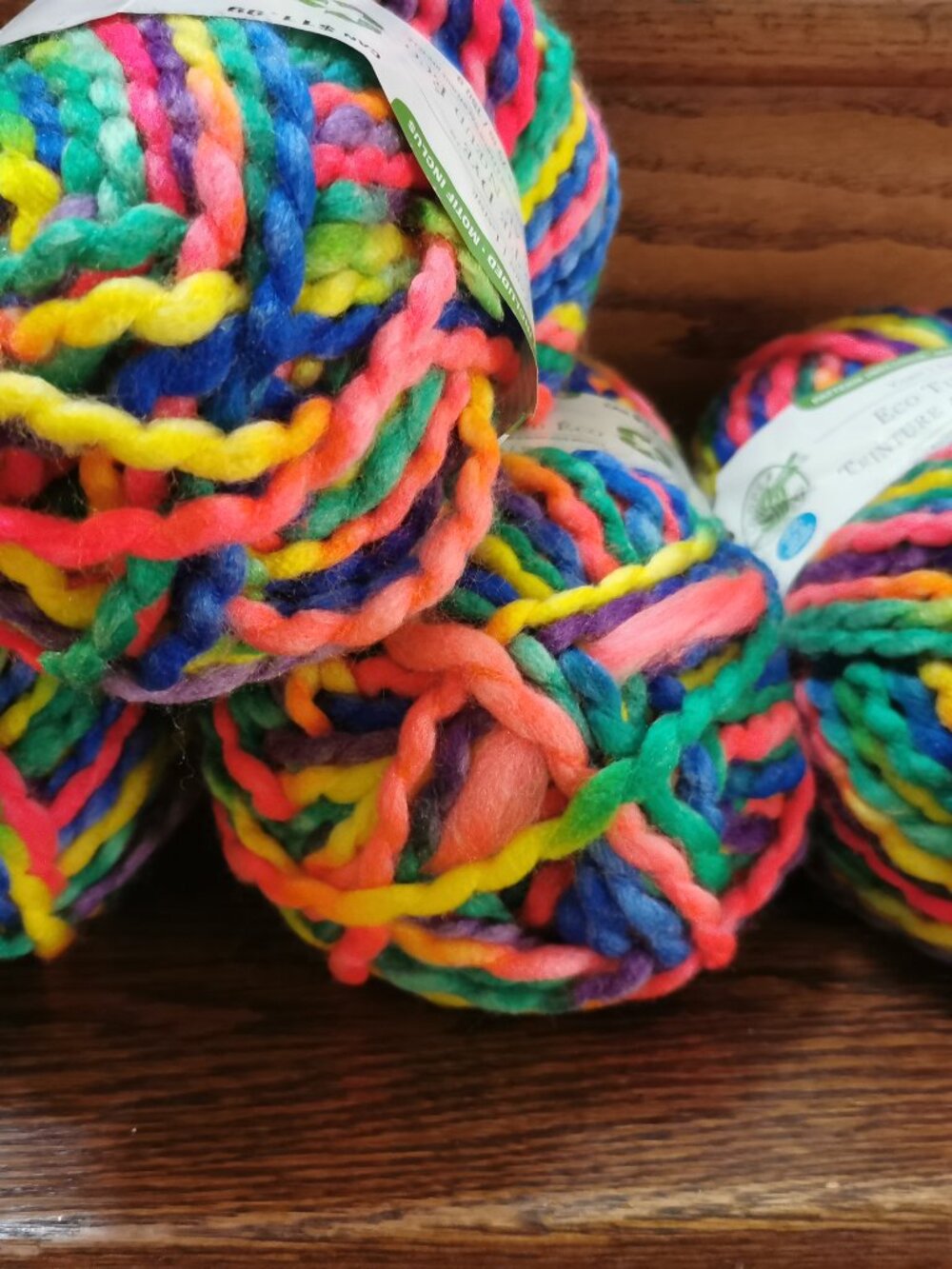 Loops & Threads Eco Tie Dye Yarn,  4 balls Outta Sight Shades, Jumbo 7, Rainbow